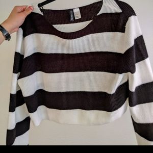 Divided striped crop top